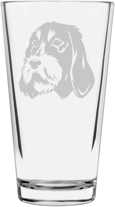 Griffon Bleu de Gascogne Custom Personalized Dog Themed Etched All Purpose 16oz Pint Glass