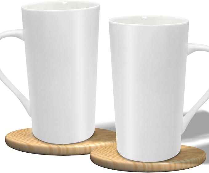 20 oz White Ceramic Coffee Mugs, Large Tall Coffee Mug - Image 6
