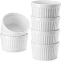8 oz Ramekins Set of 6, Porcelain Ramekins Oven Safe, Small Souffle Dishes by Samsle