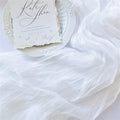 Joanlody Ivory Cheesecloth Table Runner Fall Thanksgiving 10Ft Rustic Gauze Boho Cheese Cloth Table Runner for Wedding Bridal Baby Shower Decoration