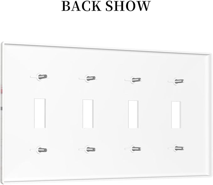 Light Switch Cover Baseball Sports Ball Game 4 Gang Switch Plate Quad Toggle Wall Plates Decorative Switchplate Electrical Outlet Cover for Bathroom Bedroom Decor