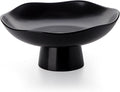 Nucookery Ceramic Fruit Bowl for Kitchen Counter, Modern Fruit and Bread Basket Stand, 10 inch Large Decorative Bowl for Home Kitchen Decor, Fruit & Vegetables Holder Storage, Matte Black