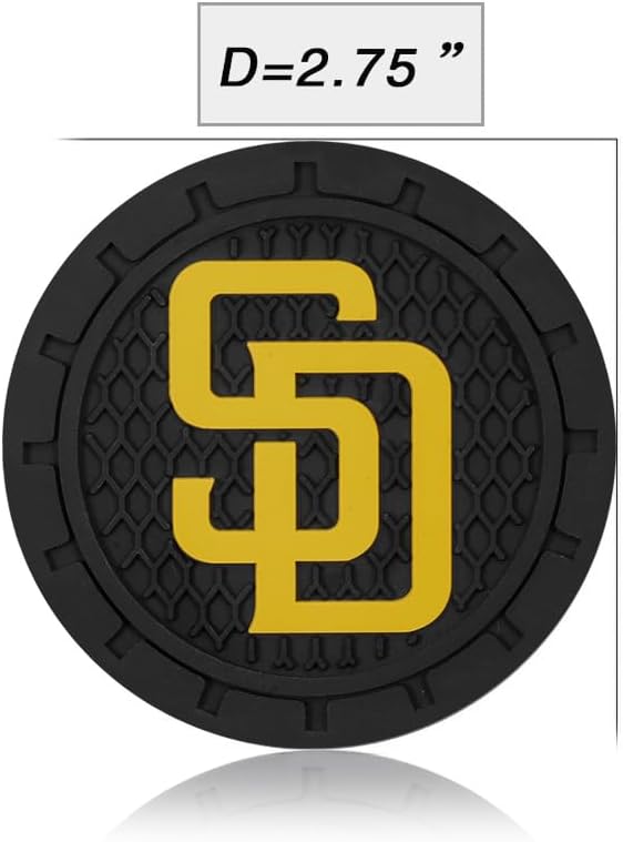 Silicone Padres Car Cup Holder Coasters,Baseball Fans Car Coasters for San Diego Padres Fans, Non-Slip Universal Fit Cup Holder Insert