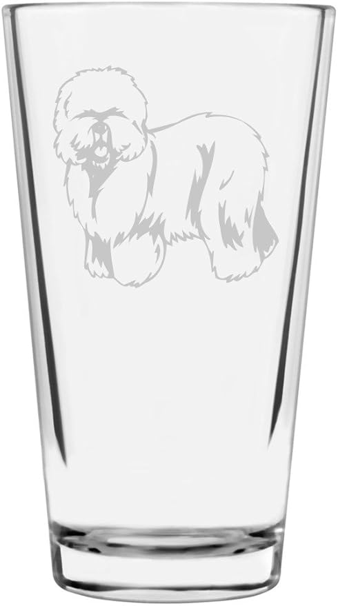 Old English Sheepdog OES Custom Personalized Dog Themed Etched All Purpose 16oz Pint Glass