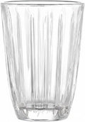 Handleless Glass Mug with Vertical Stripes by Unknown