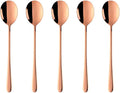Buyer Star 5-pieces Rose Gold Dinner Table Spoons 8-Inch Stainless Steel Metal Korean Soup Spoons