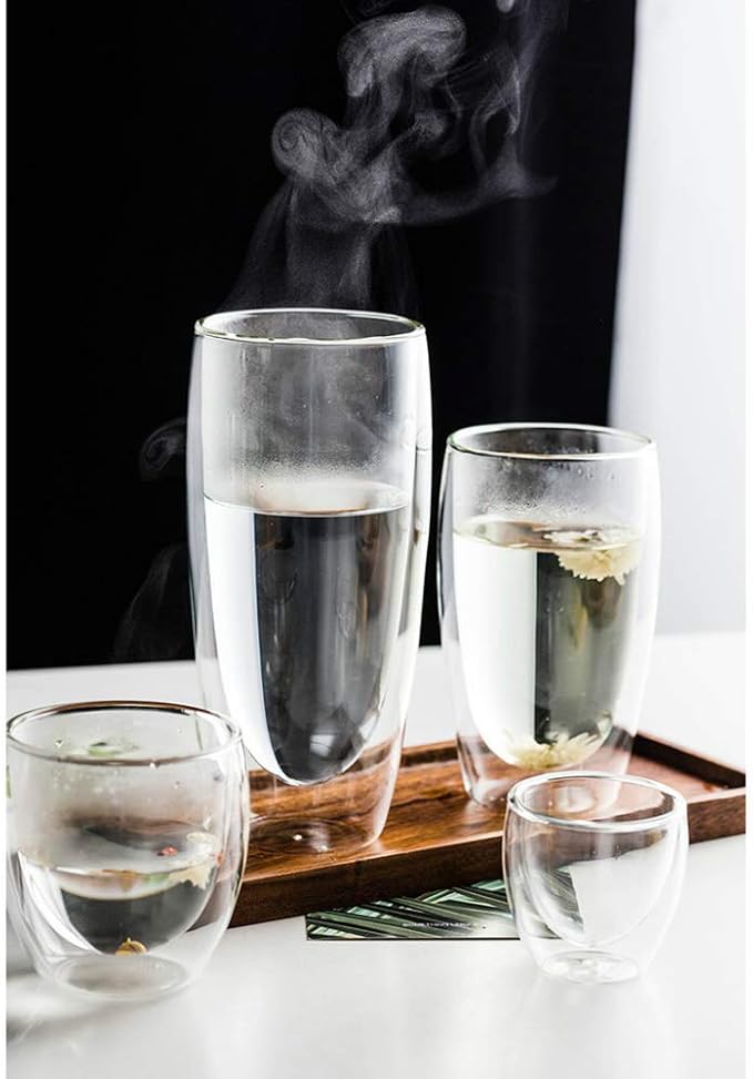 Glass Coffee Mugs, Double Wall Insulated Thermal Cups Drinking Glasses - Image 4