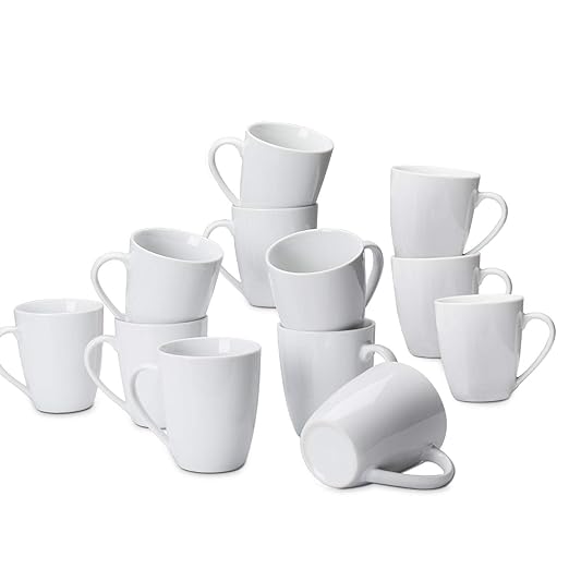Amazon Basics Porcelain Heat Resistant Coffee Mugs, Microwave and Oven Safe by AmazonBasics