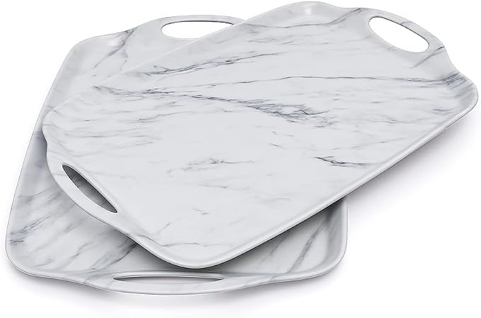 TP Melamine Serving Trays with Handles, 17” x 12”, Serving platters by TastePrime