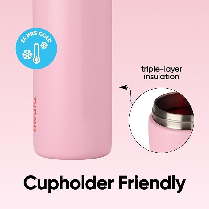 Owala FreeSip Stainless Steel Water Bottle 24 oz Angel Food Cake - Image 4