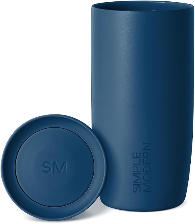 Simple Modern Insulated Travel Coffee Mug 360° Lid | 16oz | Blue | Voyager by Unknown