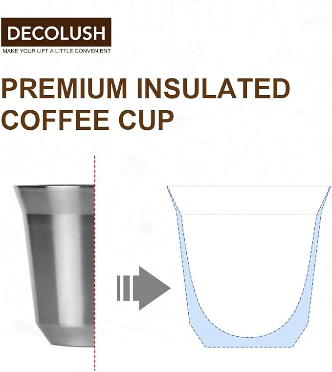 75mL Stainless Steel Espresso Cups - Image 2
