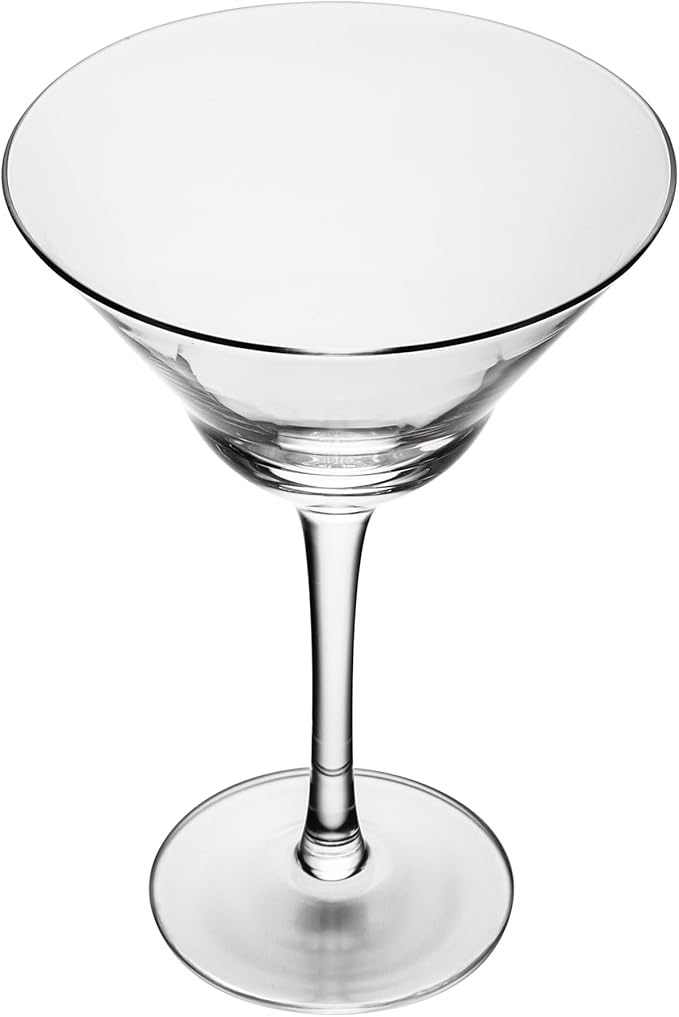 Restaurantware-Vetri 9 Ounce Martini Glasses, 6 Dishwashable Cocktail Glasses - No Lead, Long Stemmed, Clear Glass Party Drinkware, For Home And Bar Use, Serve Margarita, Cosmopolitan, And More