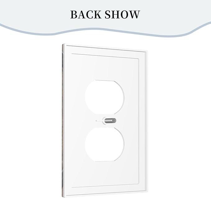 Outlet Covers Rustic Barn Door Vintage Country Wood Board 1 Gang Duplex Light Switch Cover Plate Decorative Wall Plates Electrical Switchplate Receptacle for Farmhouse Cabin Decor（2 Pack）