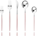 Pink Silver Silverware Set, JASHII 20-Piece Stainless Steel Satin Finish by JASHII