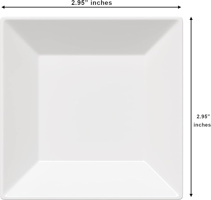 Exquisite Mini Disposable Appetizer Plates - 1200 Pack 2.95" x 2.95" White Plastic Dessert Plates - Elegant Design for Weddings, Birthdays, and Formal Parties - Stackable and Convenient - BPA Free