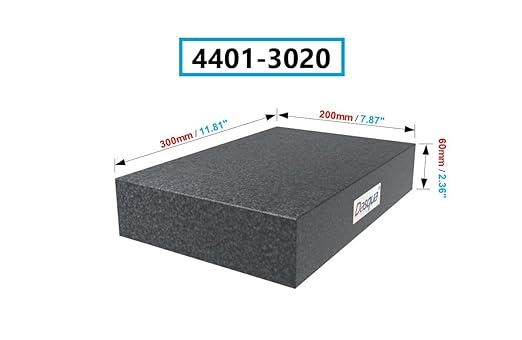 HHIP 4401-3020 11.81 X 7.87 X 2.36 Grade A Granite Surface Plate