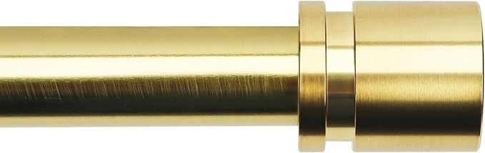 Curtain Rods for Windows 16 to 240 Inches Adjustable Length 1 Inch Diameter Window Curtain Rod with Aluminium Finials, Gold