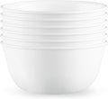 Corelle Vitrelle 28-oz Soup/Cereal Bowls Set of 6 Chip & Crack Resistant Dinnerware Bowls for Soup, Ramen, Cereal and More, Triple Layer Glass, Winter Frost White
