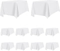 PureFit 10 Pack Rectangle White Table Cloths 60 x 102 Inch for 6Ft Tables, Stain and Wrinkle Resistant Table Linens for Home Use, Wedding, Party, Banquet and Camping