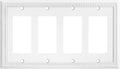 Henne Bery Sunken Pearls Heavy Duty Decorative Wall Plate Switch Plate Outlet Cover (Quad Decorator, White)