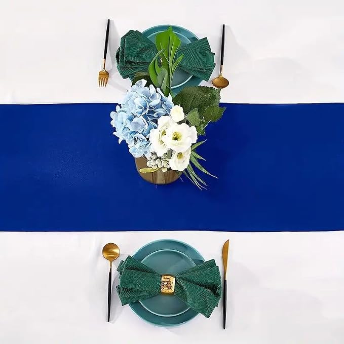 Royal Blue Table Runners, 12x108 Inches, 12 Pack | Fall Satin, Silk and Smooth - Image 4