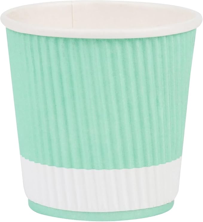 Restaurantware Ripple Wall Coffee Cups 500 Count 4 Ounce Insulated Light Green - Image 2