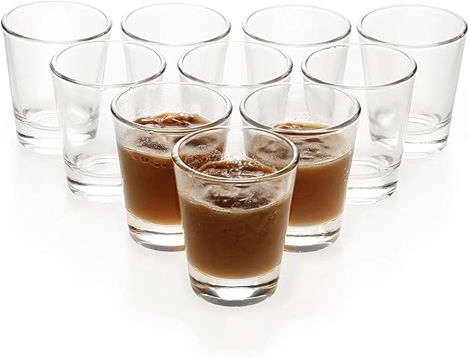 BCnmviku 1.5 oz Shot Glasses Sets with Heavy Base, Clear Shot Glass (10 Pack)