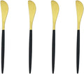 Black Gold Flatware, Royal 4 Piece Matte Black Handle 18/10 Stainless Steel by Unknown