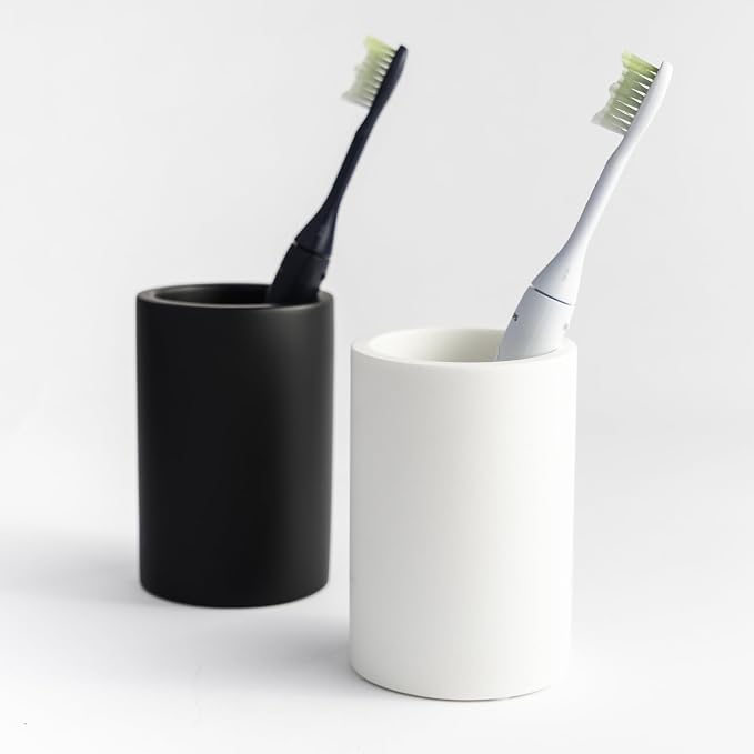 White Resin Bathroom Tumbler Cup - Image 6