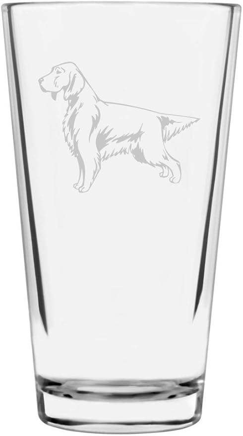 English Setter Custom Personalized Dog Themed Etched All Purpose 16oz Pint Glass