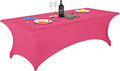 LZY Spandex Fitted Stretch Table Cover for 6 ft or 4ft or 8ft Folding Table, Rectangular Cocktail Tablecloth, Perfect for Party or Banquet