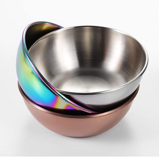 Sauce Dishes 12PCS 3.46inch Stainless Steel Sauce Bowl Mini Individual Round Seasoning Dishes Sushi Dipping Bowl Appetizer Plates (Rose Gold)