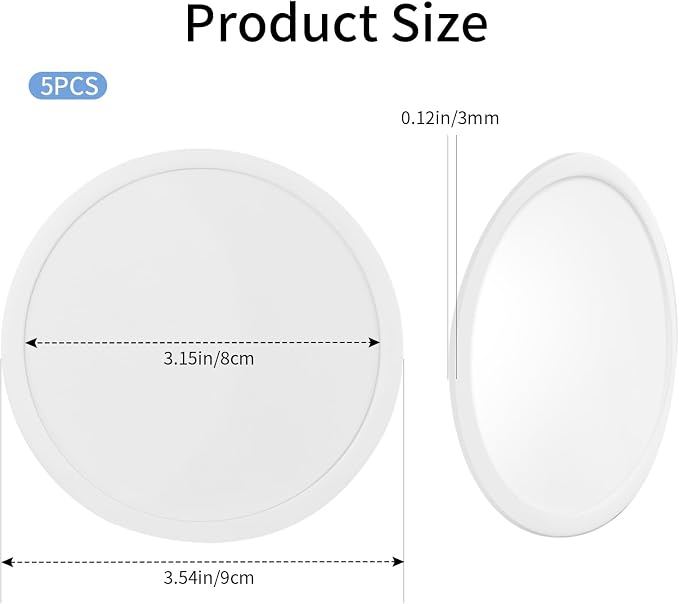 5-Pack White Silicone Coasters, Non-Slip Drink Coasters - Image 2