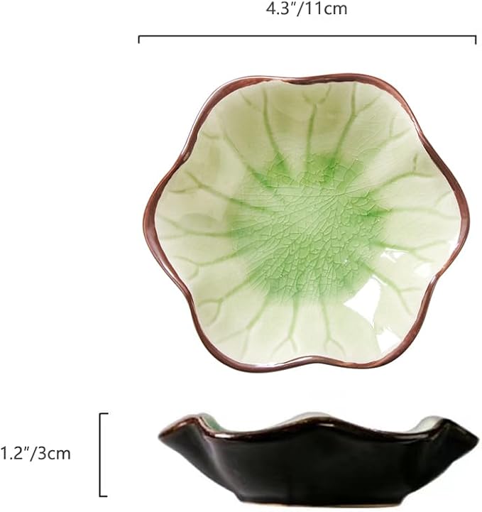 JAMEND CLXP Ice Cracking Leaf Jewelry Dish, Decorative Ring Holder Small - Image 6