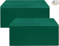 HolidayIdeas Fitted Green Table Covers - 96 x 30 Inch - 2 Pack Rectangle Tablecloths for 8 Foot Folding Tables, Polyester Fabric Table Cloth for Craft Show, Trade Show, Graduation Party