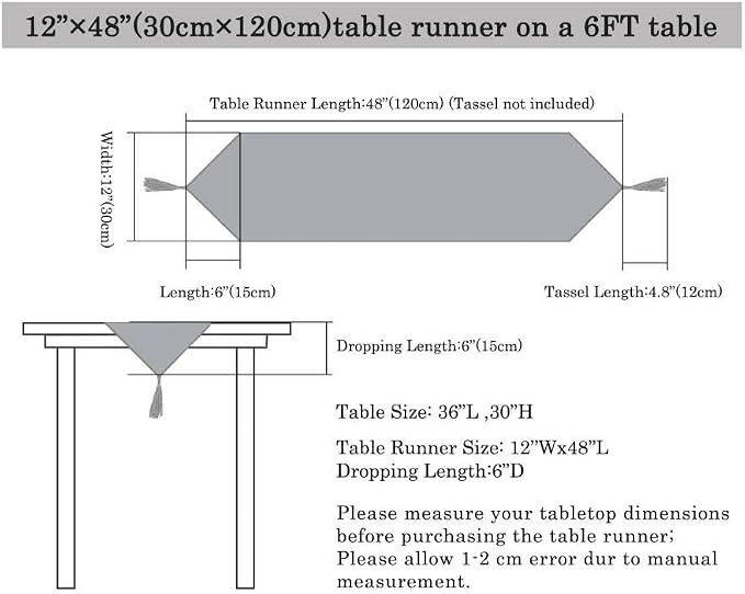 ShinyBeauty 12x48-Inch Silver-Tassel Table Runner, Small Sequined Sparkly Table - Image 2