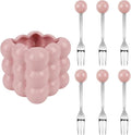 6 Piece Stainless Steel Fruit Fork Set by Unknown