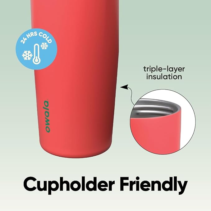 Owala FreeSip Sway Stainless Steel Water Bottle 30 oz Strawberry Fields - Image 4