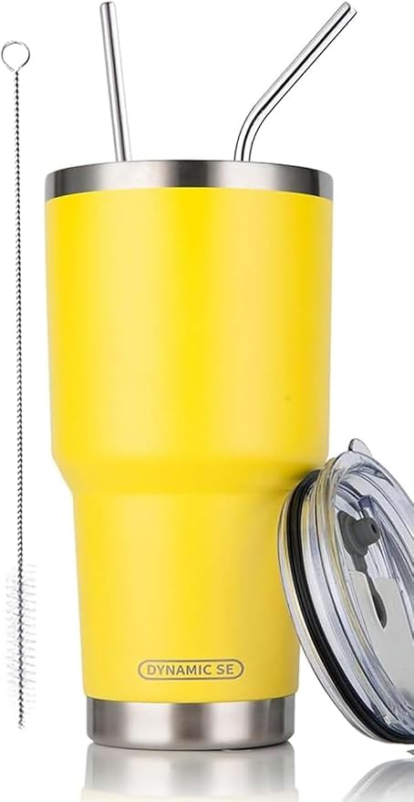 D·S 30oz Yellow Tumbler Double Wall Vacuum Insulated Travel Coffee Mug | Double by D%C2%B7STUMBLER