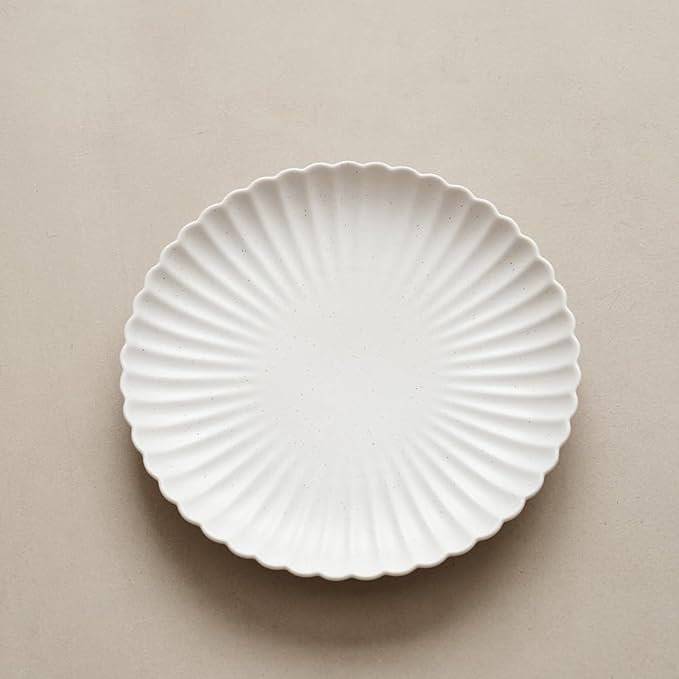 WENSHUO Daisy Plates Set of 6 (Nacre White, 9 Inch)
