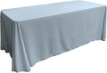 LA Linen Polyester Poplin Washable Rectangular Tablecloth, Stain and Wrinkle Resistant Table Cover 90x156, Fabric Table Cloth for Dinning, Kitchen, Party, Holiday 90 by 156-Inch, Blue Light