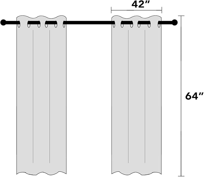 PrinceDeco Linen Texture Curtains 100% Blackout Curtains 64 inch Long 2 Panels Set Noise Reducing Window Treatment Drapes for Nursery Bedroom Thermal Insulated with White Liner,42 X 64 In, Cobblestone