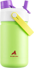 12 oz Kids Stainless Steel Water Bottle: Leakproof, Keep Cold 24H, Easy Clean by POWCAN