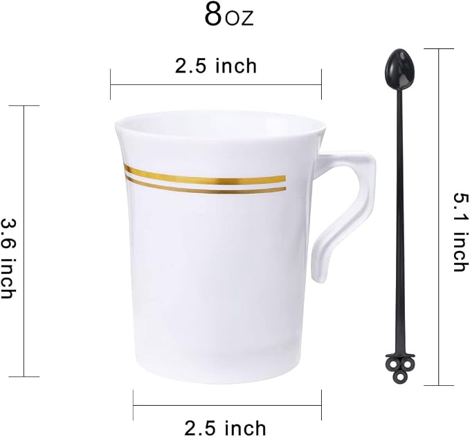 Nervure 60 Pack White Plastic Coffee Mugs - Image 2