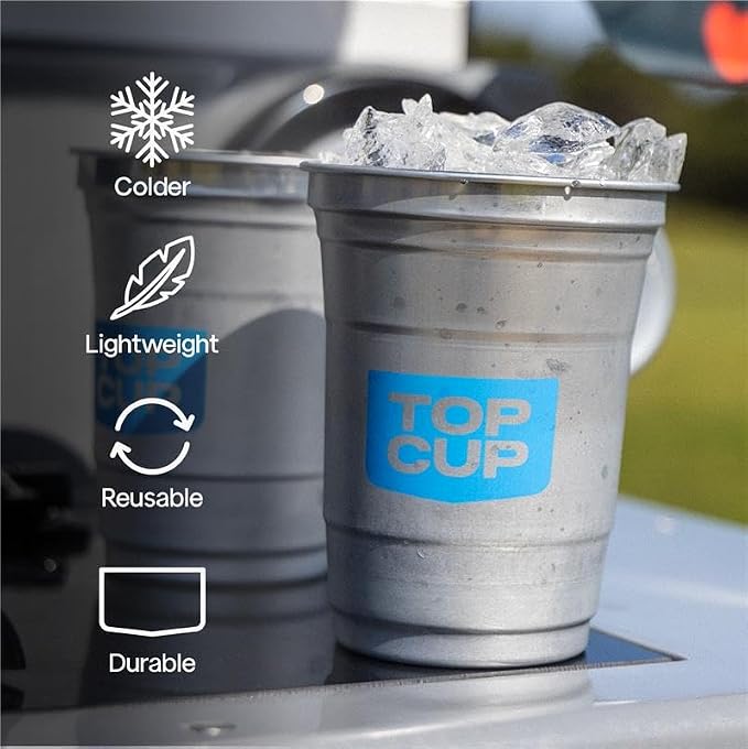 Top Cup – 16 Ounce, Reusable Aluminum Party Cups | Stealth Design | Cold-Holding - Image 2