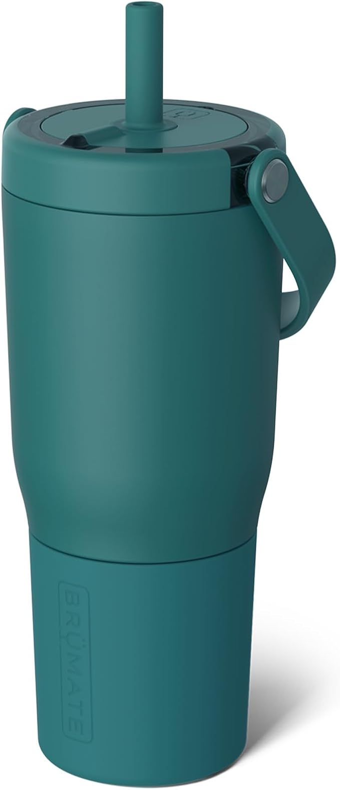 BrüMate Resa 25oz 100% Leakproof Travel Tumbler with Handle & Straw | Flexible SoftSip Straw | Silicone Sleeve for Durability | Stainless Steel | Cup Holder & Travel Friendly Water Bottle | (Juniper)