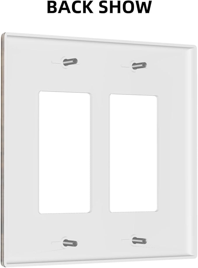 Outlet Covers Brown Rustic Wood Grain Vintage Wooden Texture 2 Gang Light Switch Cover Double Rocker Wall Plate Decorative GFCI Receptacle Electrical Switchplate for Cabin Bedroom Decor（2 Pack）