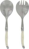 Laguiole Connoisseur Faux Ivory Salad Servers, 2 Piece Set by FrenchHomeLaguiole