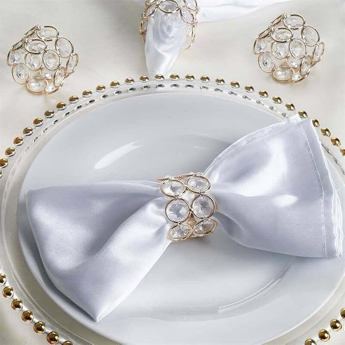 Efavormart 4PCS Bling Glass Crystal Gem Napkin Rings by efavormart